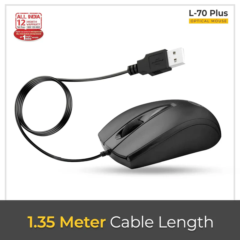 Lapcare L-70 Plus Wired Optical Mouse