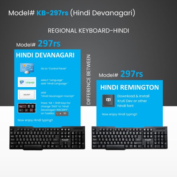 Prodot KB-297rs Hindi Devanagari USB Keyboard
