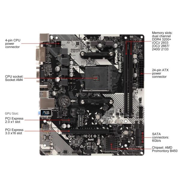 ASRock B450M-HDV R4.0 Motherboard