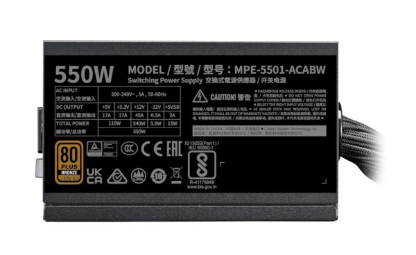 Cooler Master MWE 550 V3 Bronze ATX 3.1 PSU